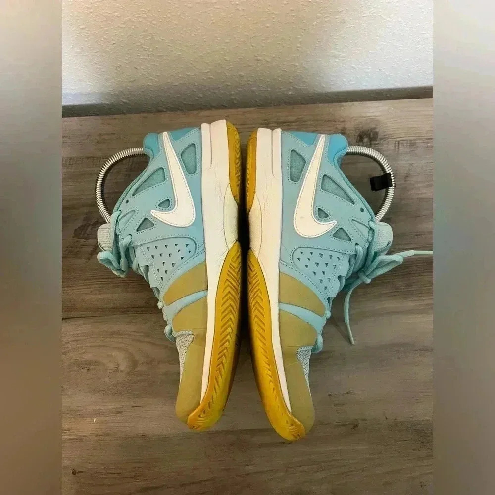 Nike Women's Light Blue Teal and Yellow Sneakers - Picture 5 of 9